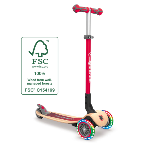 436 102 3 Wheel Light Up Wooden Scooter