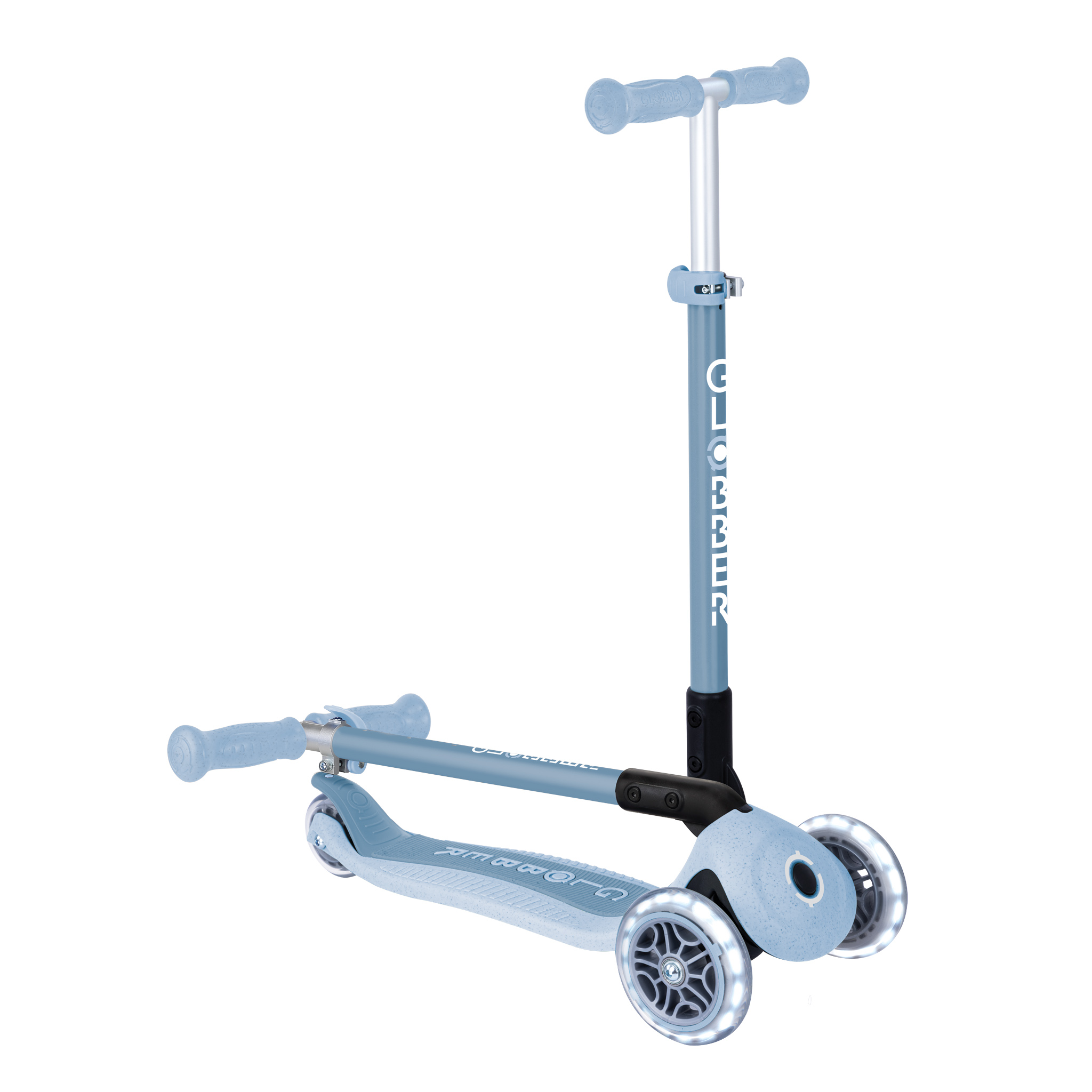 【箱付・未使用】GLOBBER PRIMO foldable lightsブルー Collapsible Scooter: PRIMO FOLDABLE – Globber