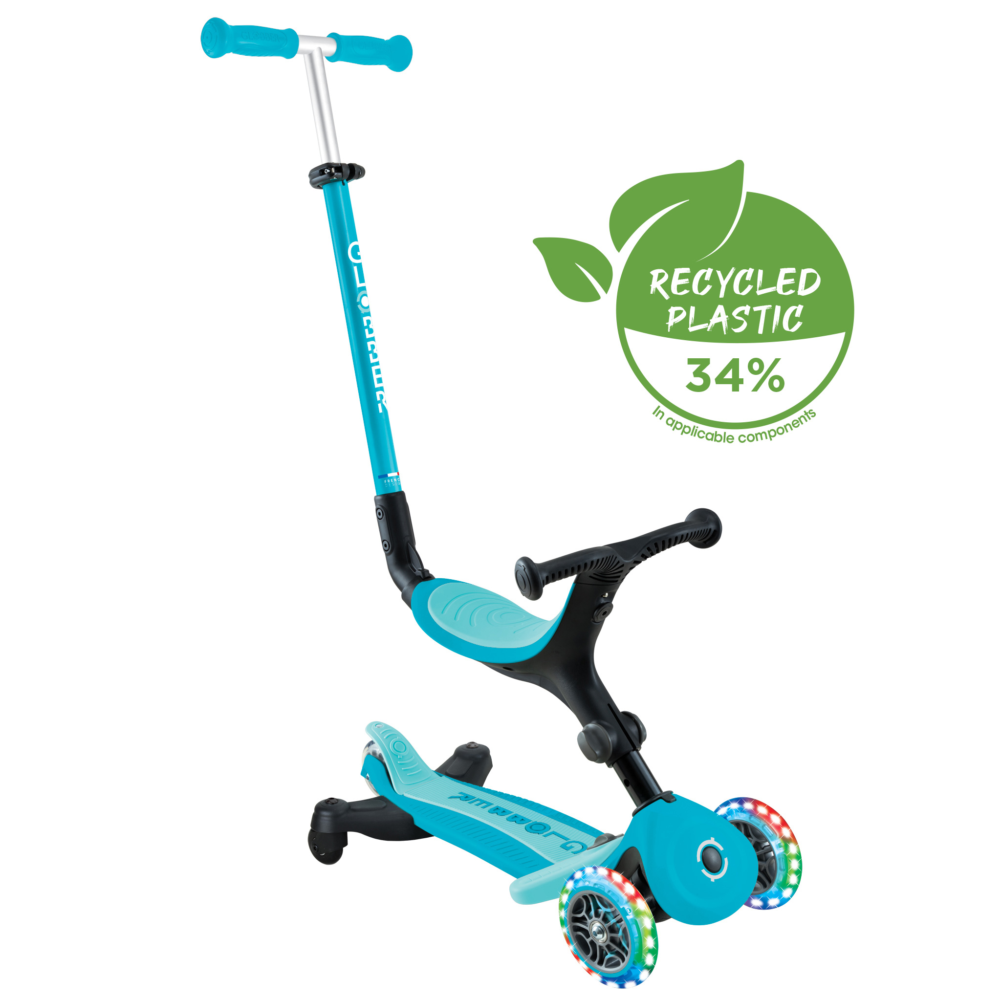 GLOBBER GO•UP DELUXE 青・黒 Scooter with Seat for Toddlers: GO•UP DELUXE PLAY – Globber
