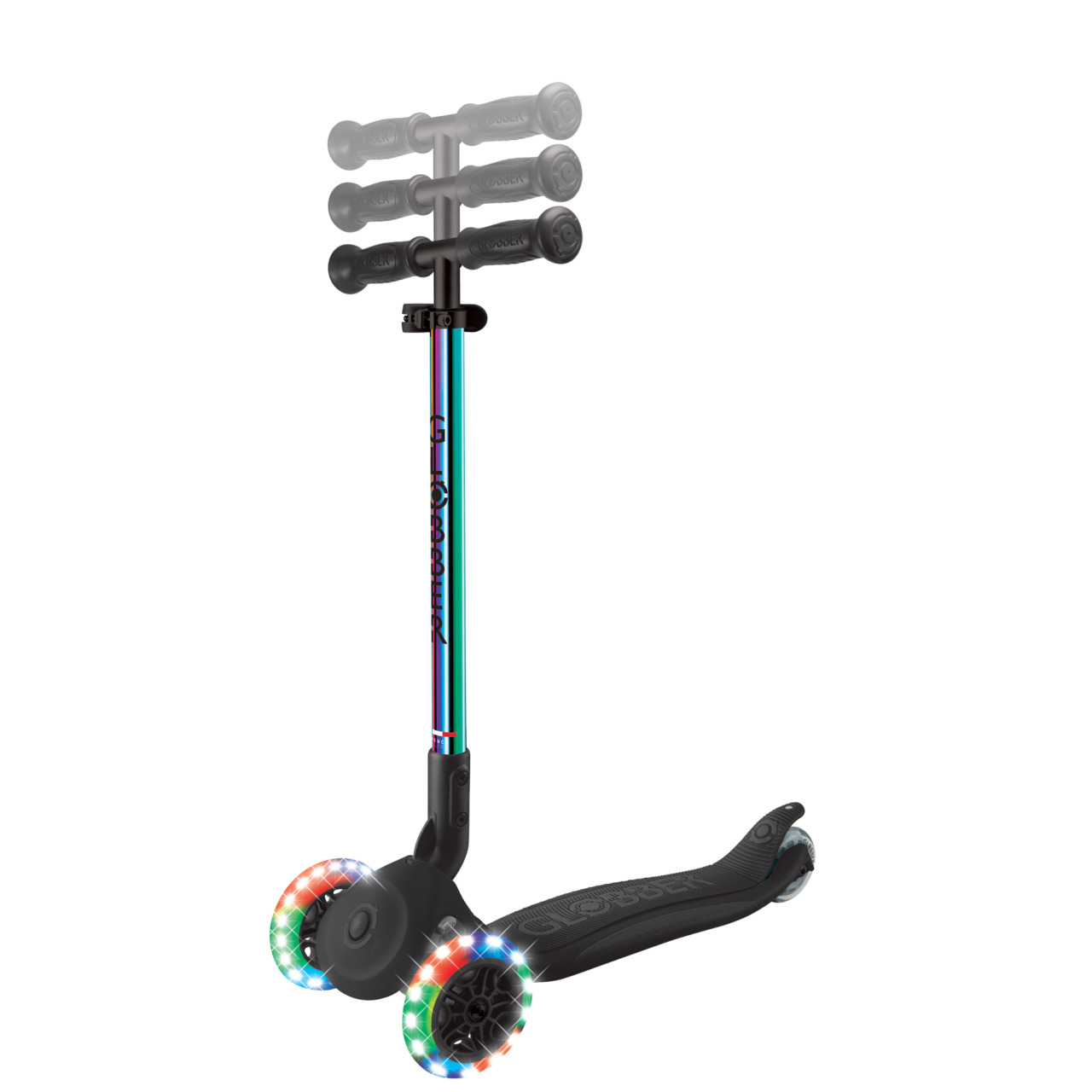 02 432 401 4 Globber Primo Foldable Lights Scooter With Adjustable T Bar For Kids