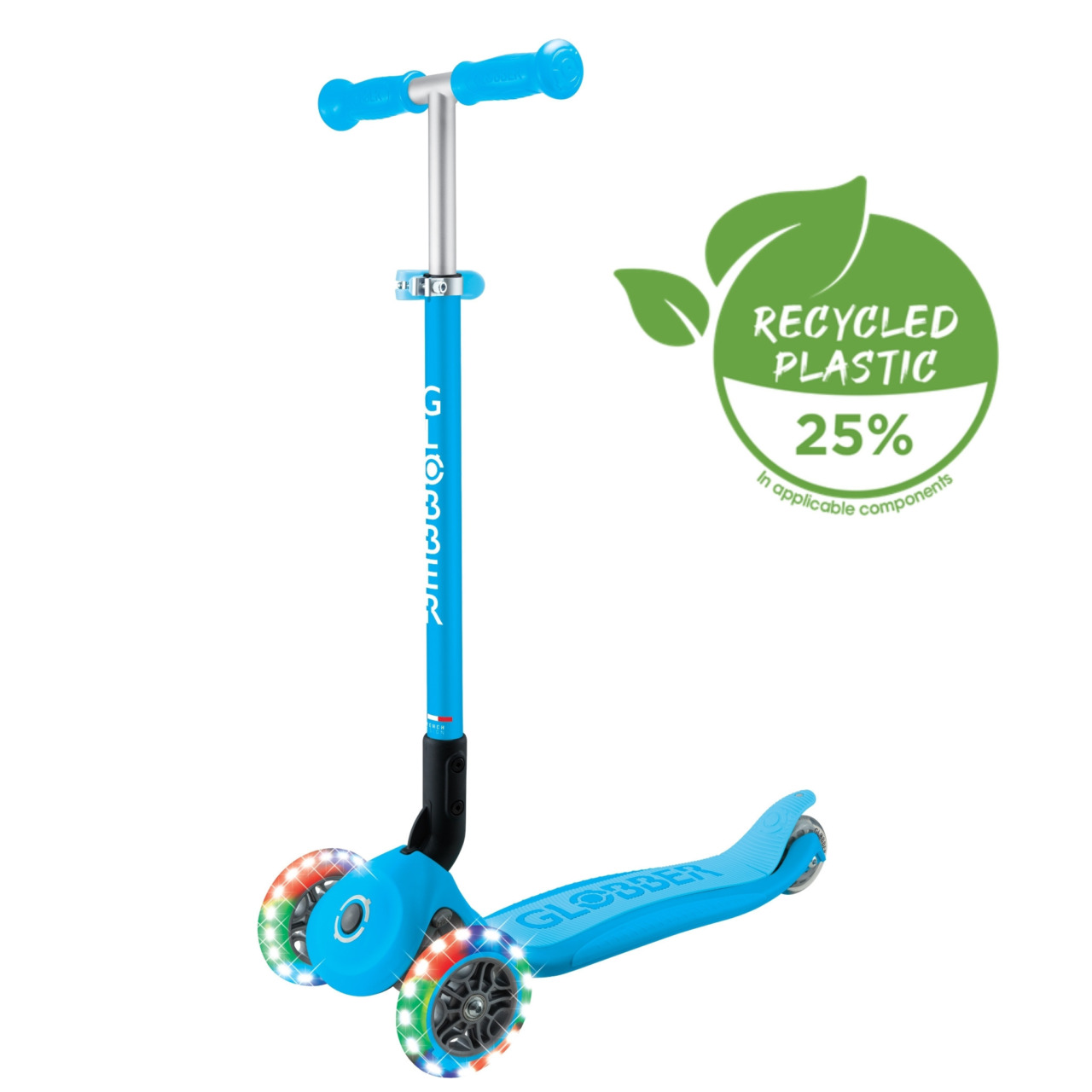 01 432 601 4 Globber Primo Foldable Lights 3 Wheel Light Up Scooter For Kids