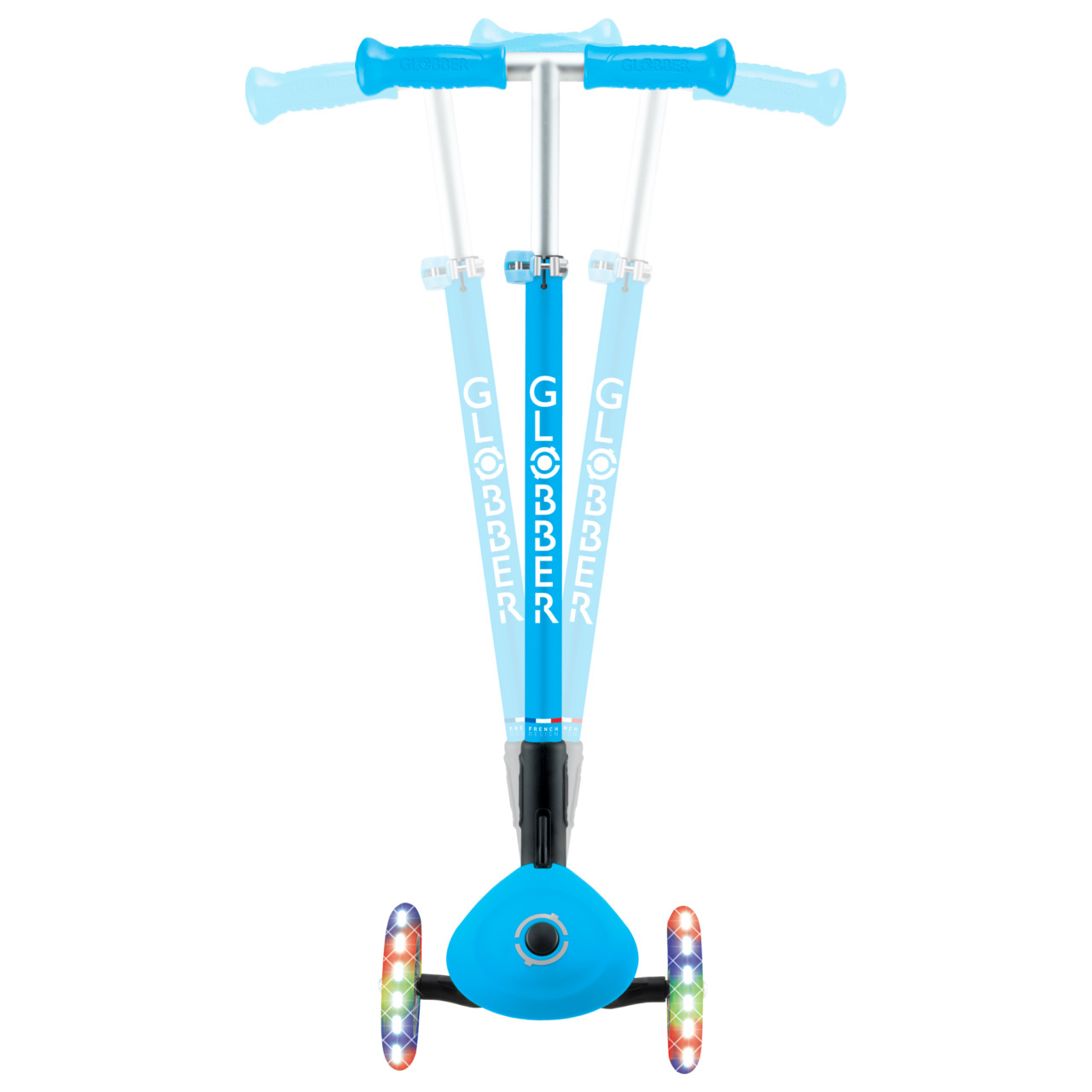 03 432 601 4 Globber Primo Foldable Lights Light Up Scooter With Steering Lock