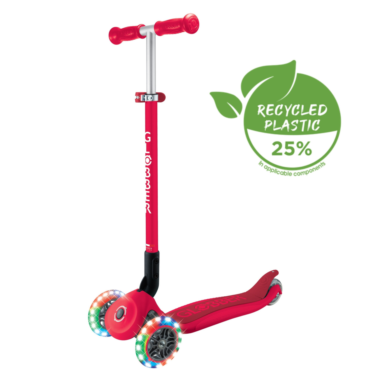 01 432 602 4 Globber Primo Foldable Lights 3 Wheel Light Up Scooter For Kids