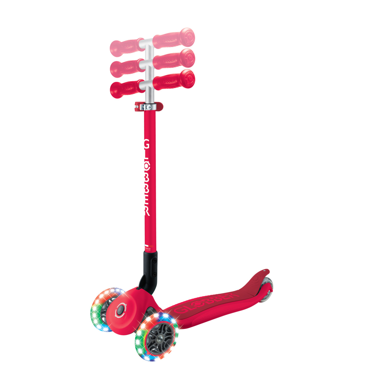 02 432 602 4 Globber Primo Foldable Lights Scooter With Adjustable T Bar For Kids
