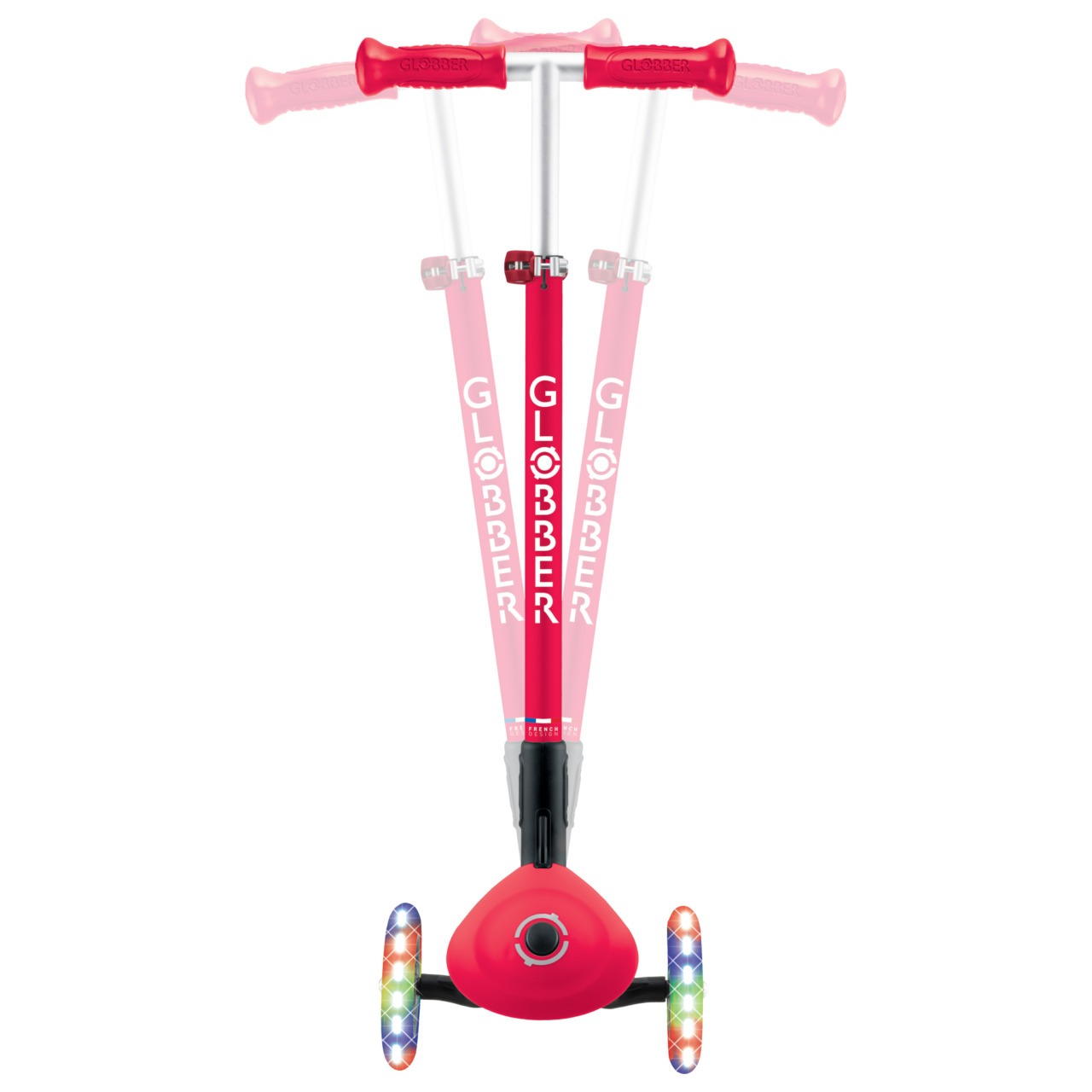 03 432 602 4 Globber Primo Foldable Lights Light Up Scooter With Steering Lock