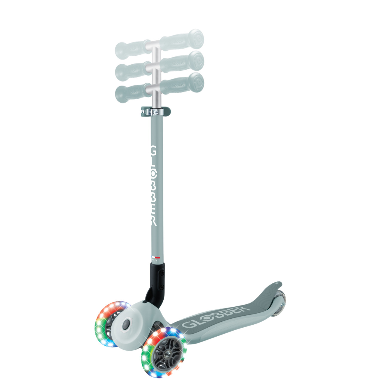 02 432 609 4 Globber Primo Foldable Lights Scooter With Adjustable T Bar For Kids