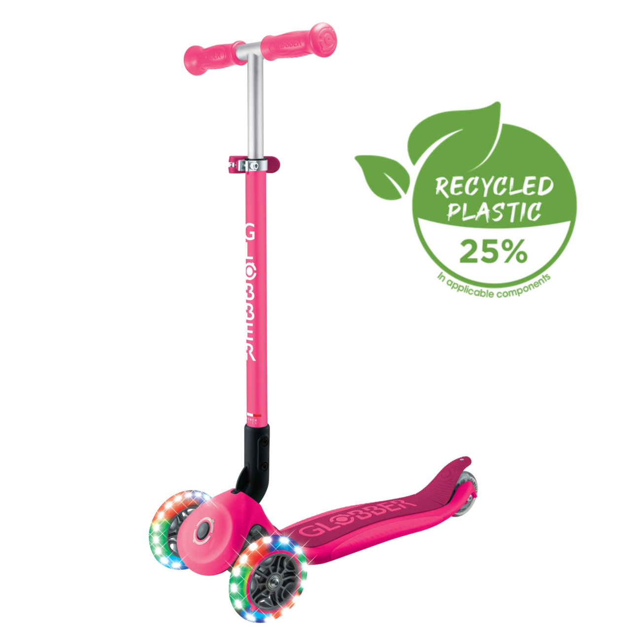 01 432 610 4 Globber Primo Foldable Lights 3 Wheel Light Up Scooter For Kids