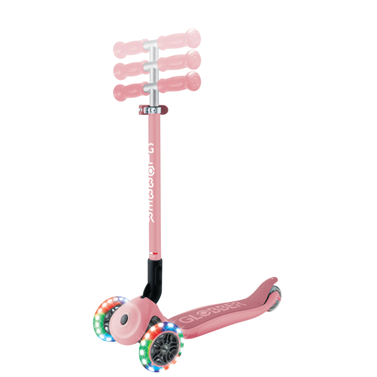 02 432 611 4 Globber Primo Foldable Lights Scooter With Adjustable T Bar For Kids