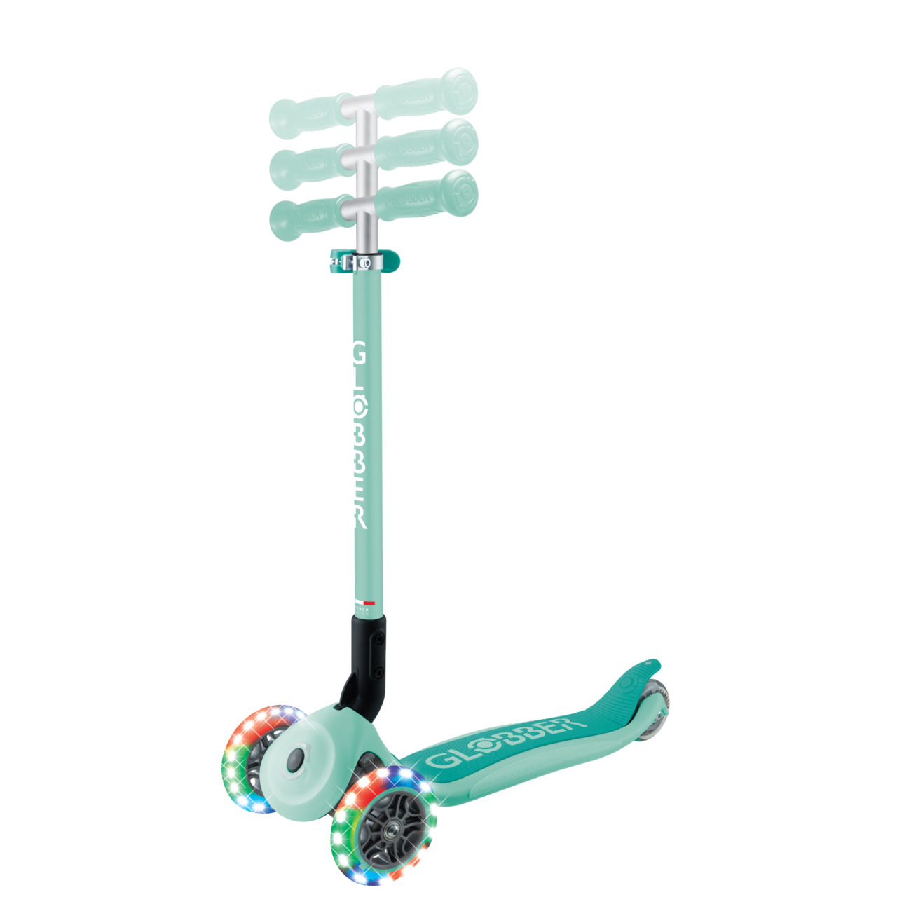 02 432 706 4 Globber Primo Foldable Lights Scooter With Adjustable T Bar For Kids