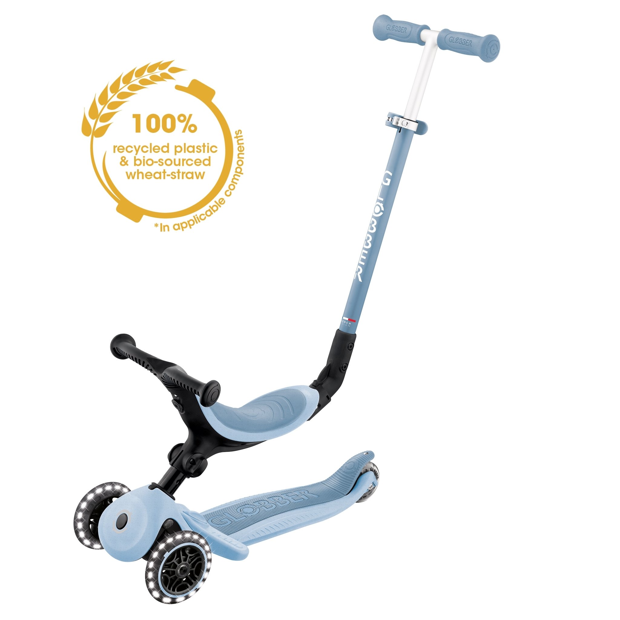 Light-up Eco Scooter with Seat: GO•UP ACTIVE LIGHTS ECOLOGIC – Globber
