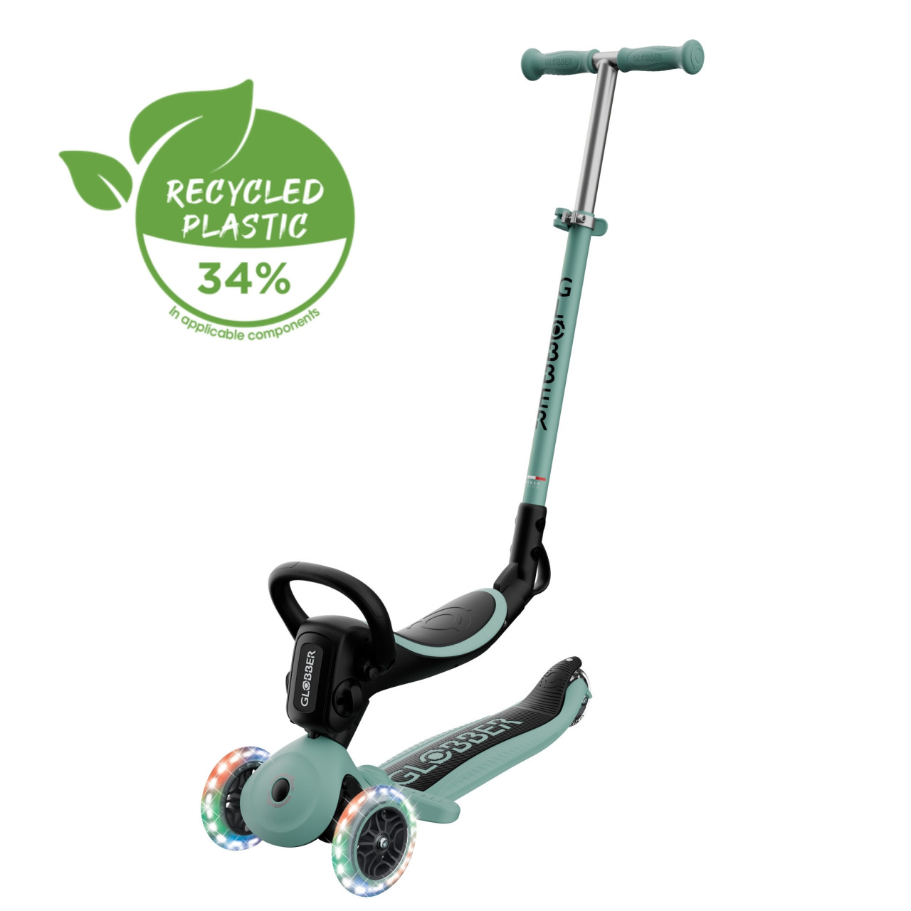 01 940 109 3 In 1 Light Up Scooter With Liftable Seat