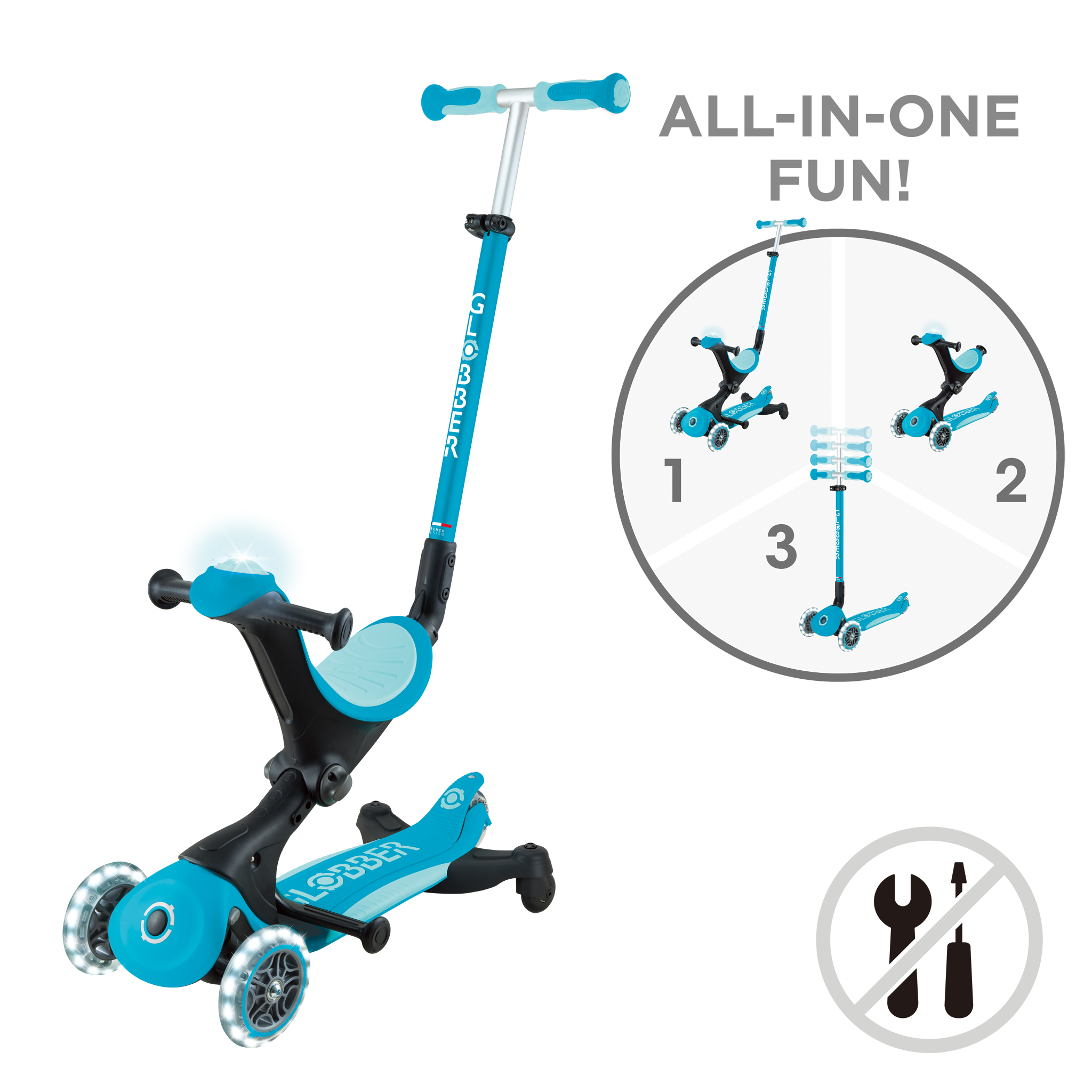 新品未使用　GLOBBER GO UP DELUXE Sit-and-Ride Scooter: GO•UP DELUXE LIGHTS – Globber