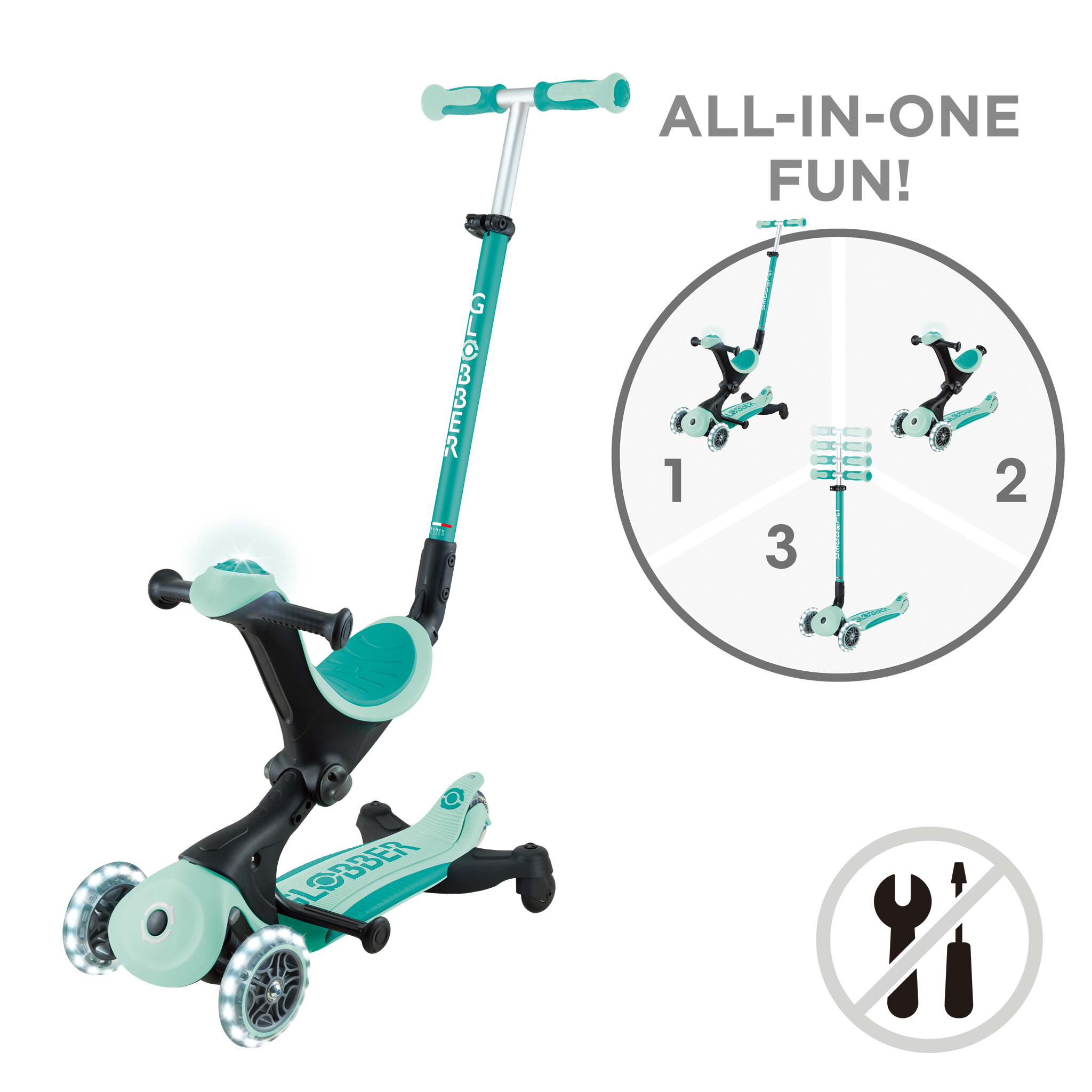 新品未使用　GLOBBER GO UP DELUXE Sit-and-Ride Scooter: GO•UP DELUXE LIGHTS – Globber