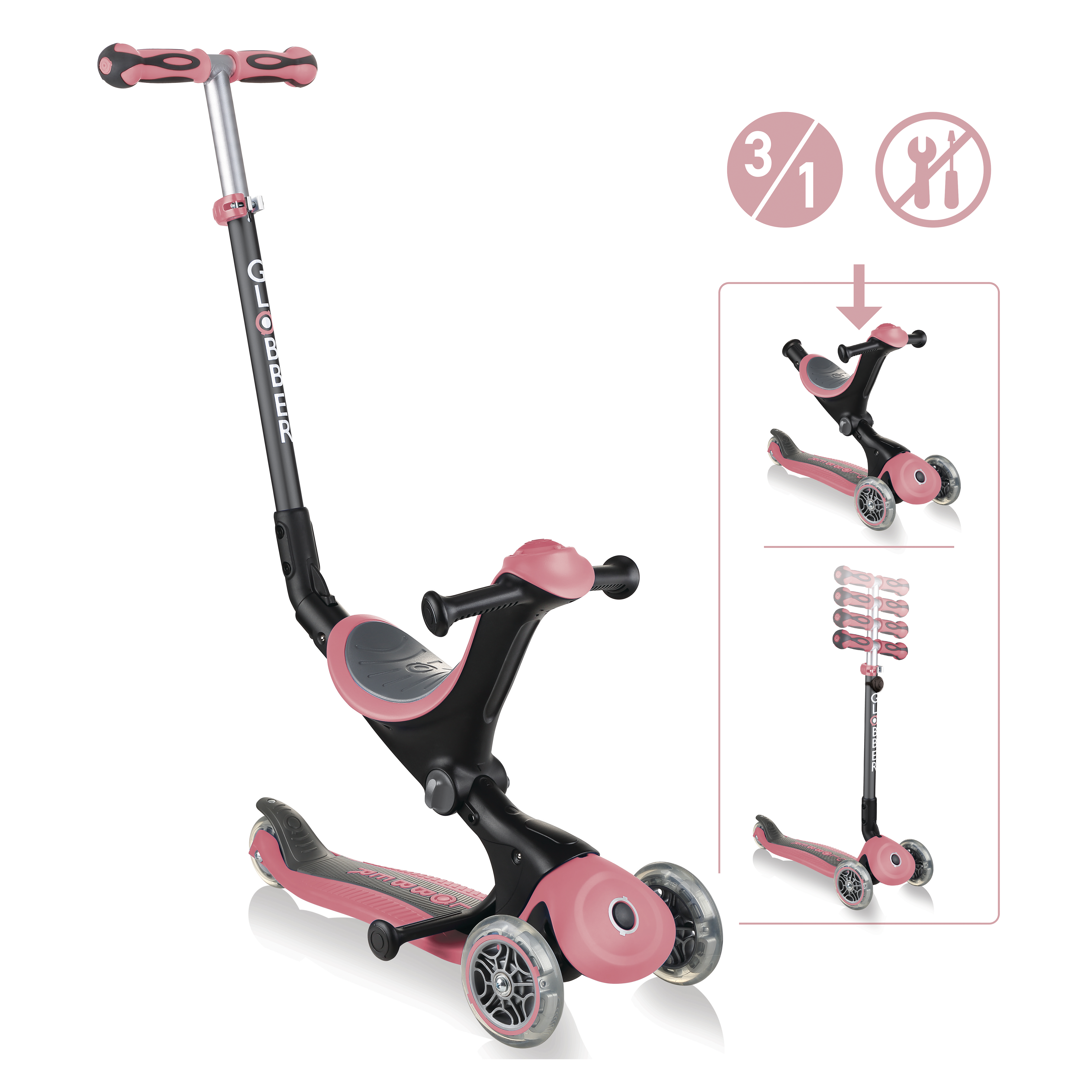 GO•UP DELUXE: 3-in-1-Fahrzeug mit Sitz und Lenkstange