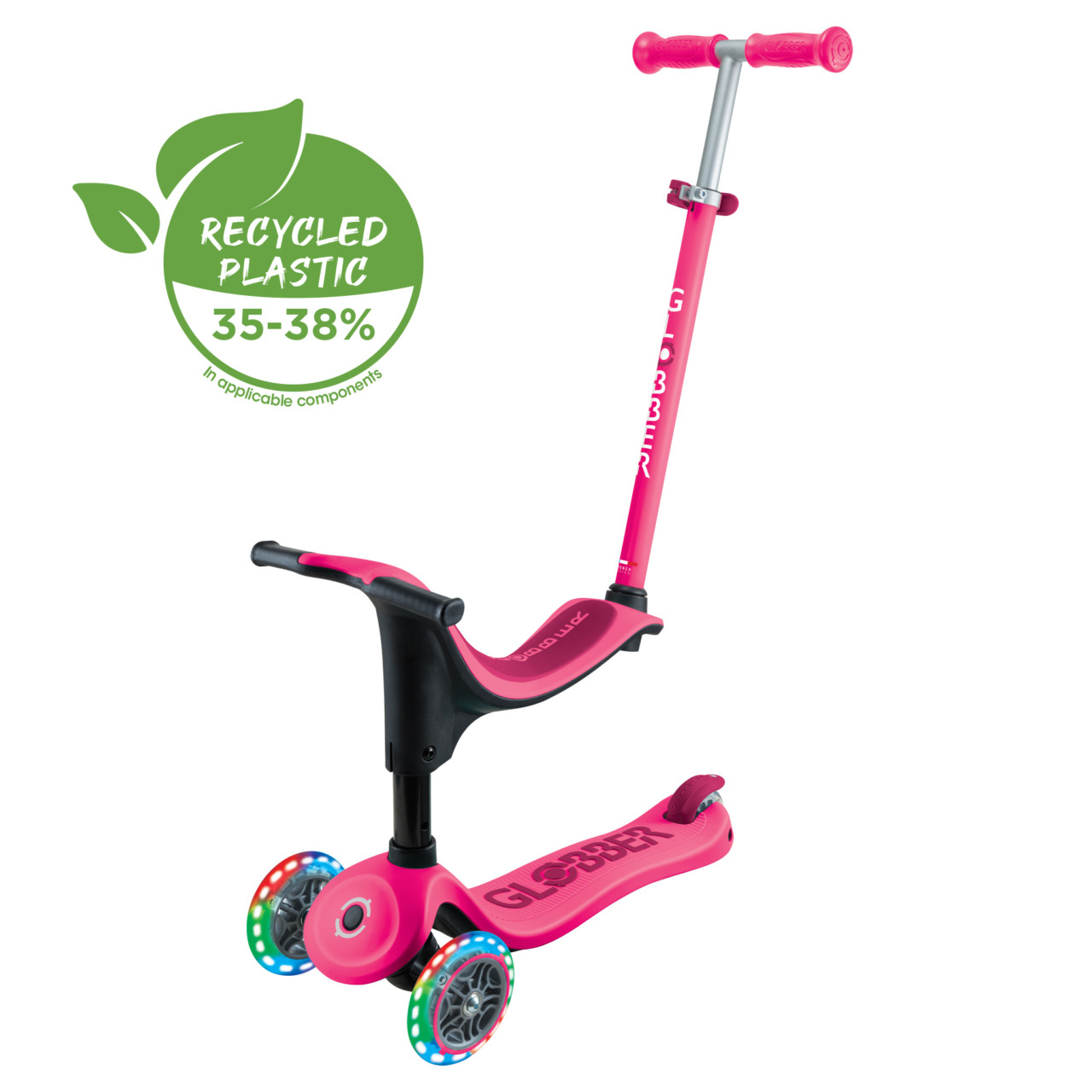 452 610 4 3 In 1 Light Up Scooter For Toddlers Recycled Plastic