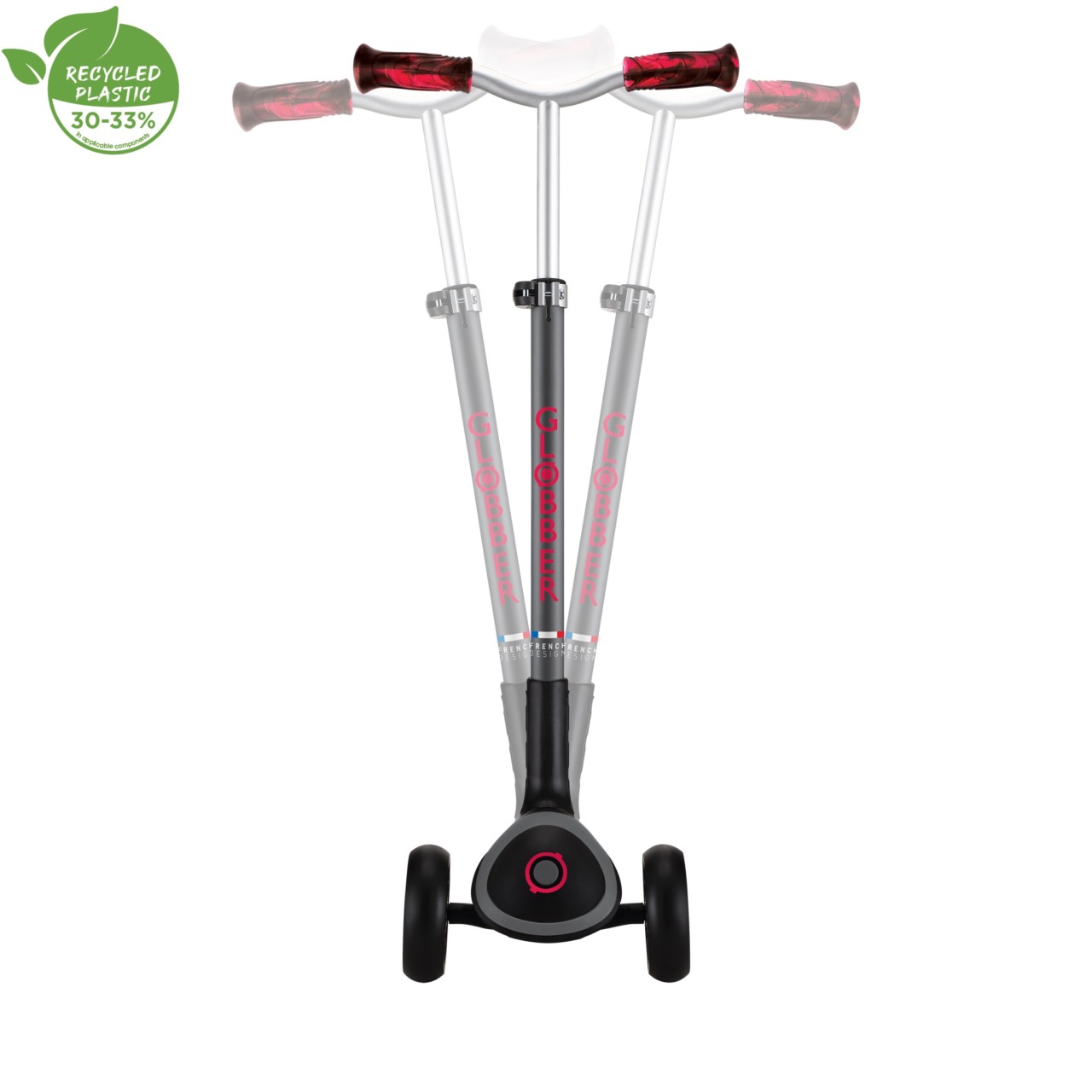 Trotineta Globber MASTER PRIME, Pliabila, Ghidon Ajustabil Pe 5 Nivele, Roti PU Late, Rulmenti ABEC 5, Culoare Rosu(1)