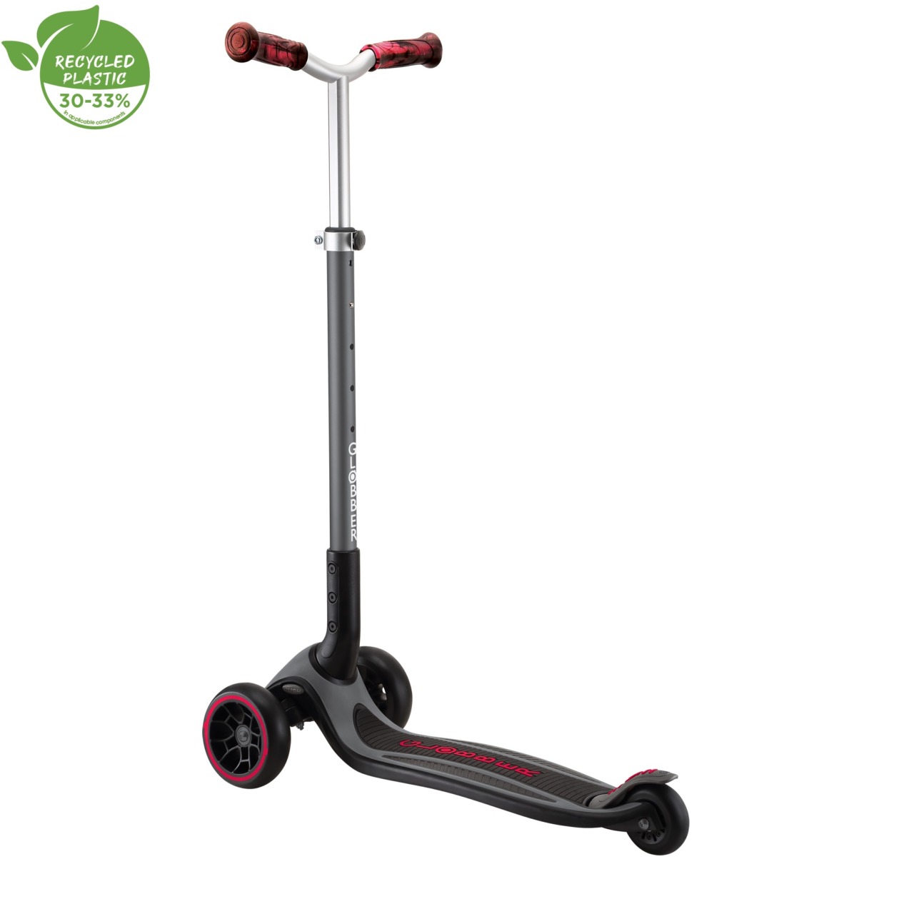 Trotineta Globber MASTER PRIME, Pliabila, Ghidon Ajustabil Pe 5 Nivele, Roti PU Late, Rulmenti ABEC 5, Culoare Rosu(2)