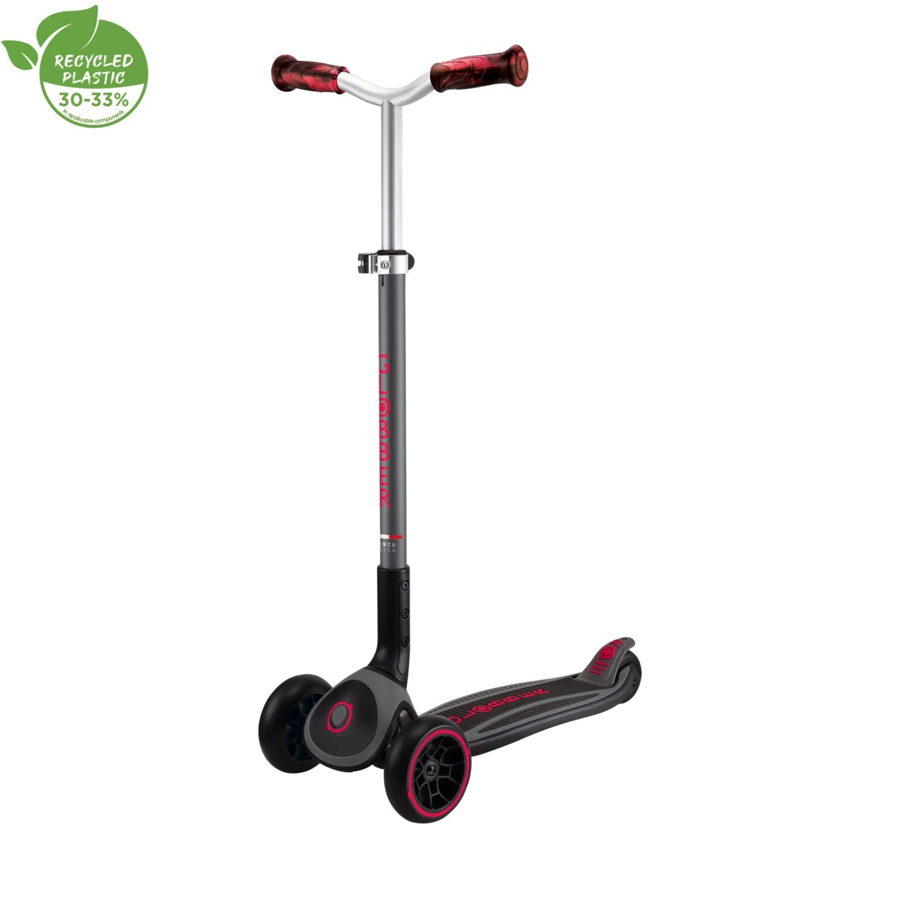 Trotineta Globber MASTER PRIME, Pliabila, Ghidon Ajustabil Pe 5 Nivele, Roti PU Late, Rulmenti ABEC 5, Culoare Rosu(3)