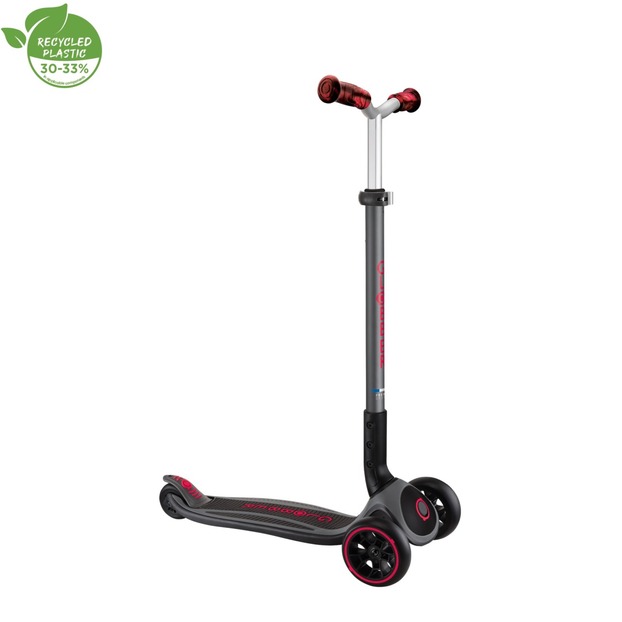 Trotineta Globber MASTER PRIME, Pliabila, Ghidon Ajustabil Pe 5 Nivele, Roti PU Late, Rulmenti ABEC 5, Culoare Rosu(4)