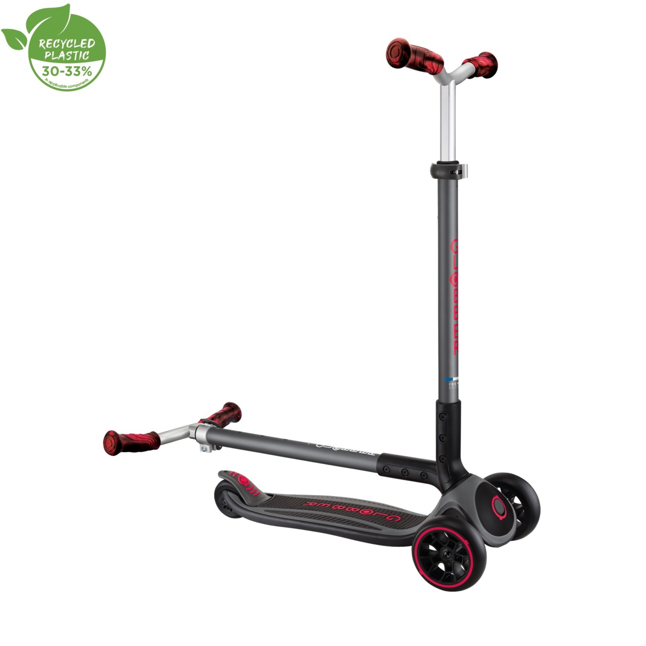 Trotineta Globber MASTER PRIME, Pliabila, Ghidon Ajustabil Pe 5 Nivele, Roti PU Late, Rulmenti ABEC 5, Culoare Rosu(6)