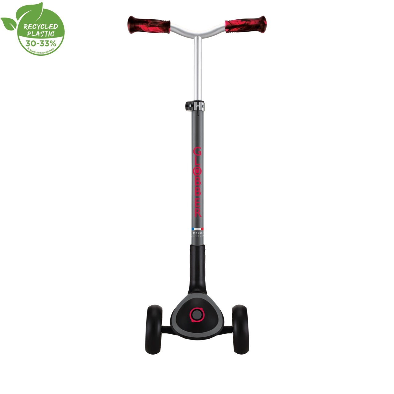 Trotineta Globber MASTER PRIME, Pliabila, Ghidon Ajustabil Pe 5 Nivele, Roti PU Late, Rulmenti ABEC 5, Culoare Rosu(7)