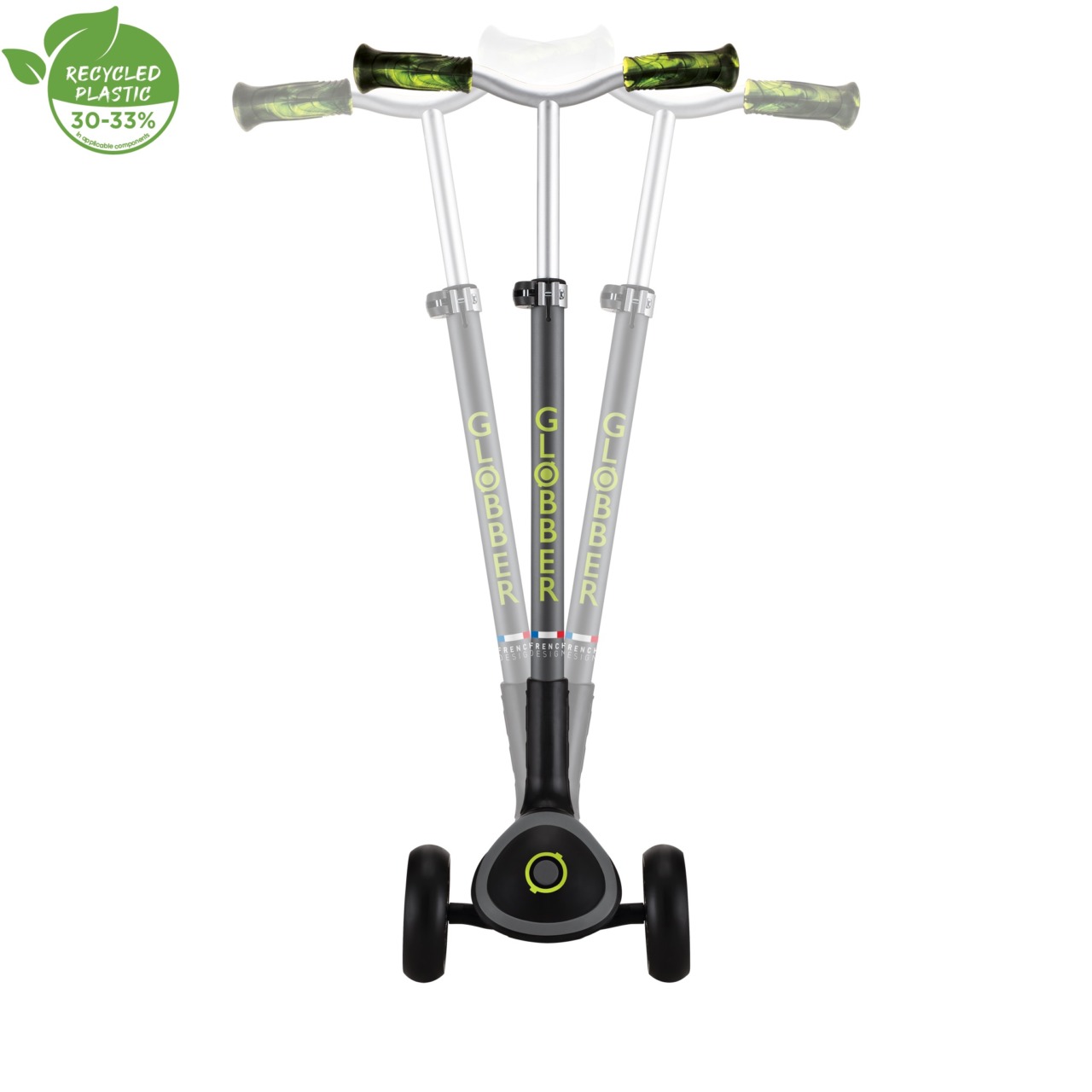 Trotineta Globber MASTER PRIME, Pliabila, Ghidon Ajustabil Pe 5 Nivele, Roti PU Late, Rulmenti ABEC 5, Culoare Verd(1)