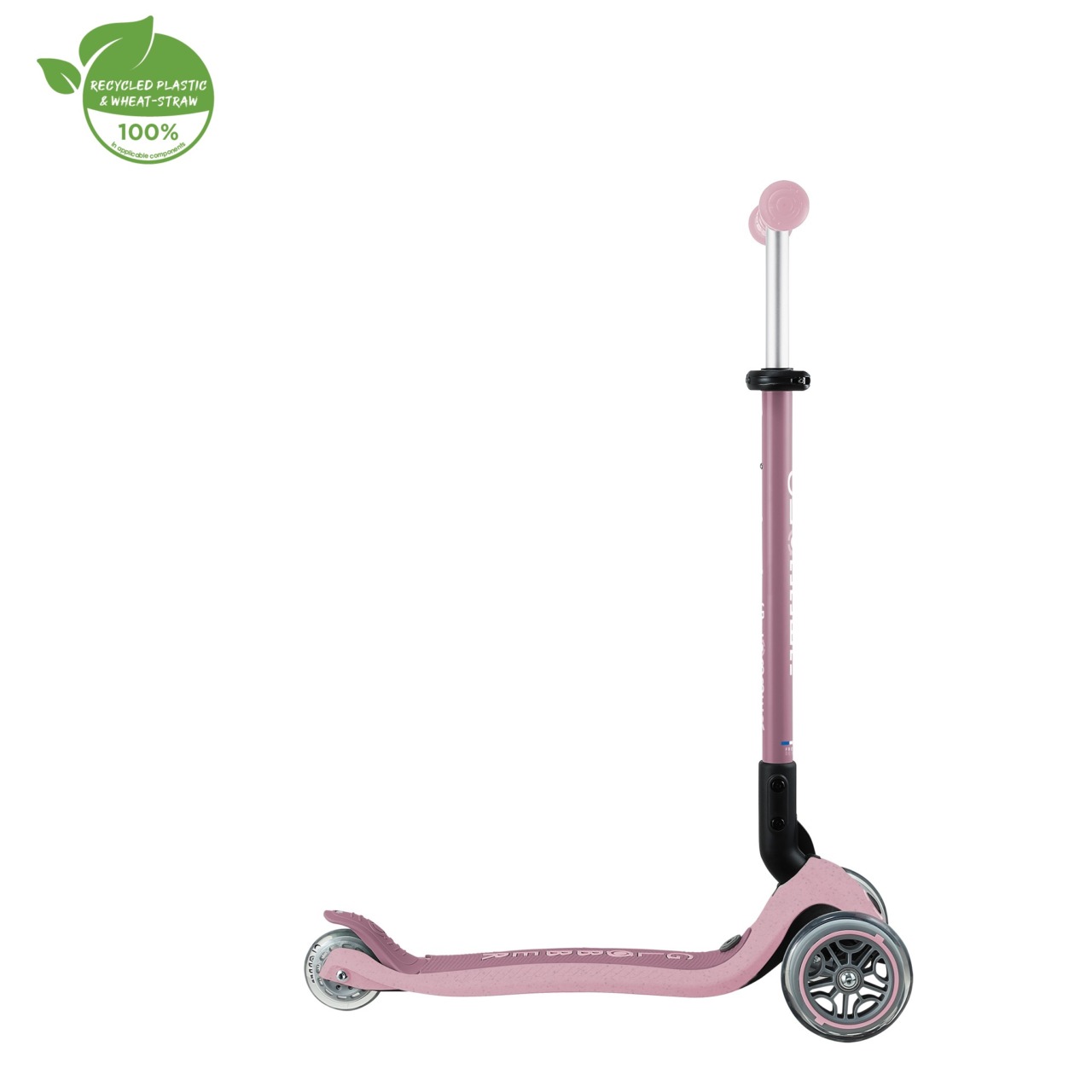 Trotineta Globber GO UP ACTIVE ECOLOGIC 3 In 1, Ghidon Si Scaun Ajustabile, Roti Cu Lumini, Rulmenti ABEC 9, Culoare Roz Pal(12)