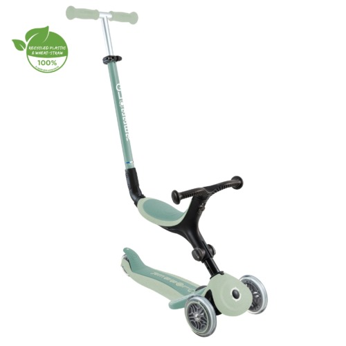 Trotineta Globber GO UP ACTIVE ECOLOGIC 3 In 1, Ghidon Si Scaun Ajustabile, Roti Cu Lumini, Rulmenti ABEC 9, Culoare Verde Fistic(5)