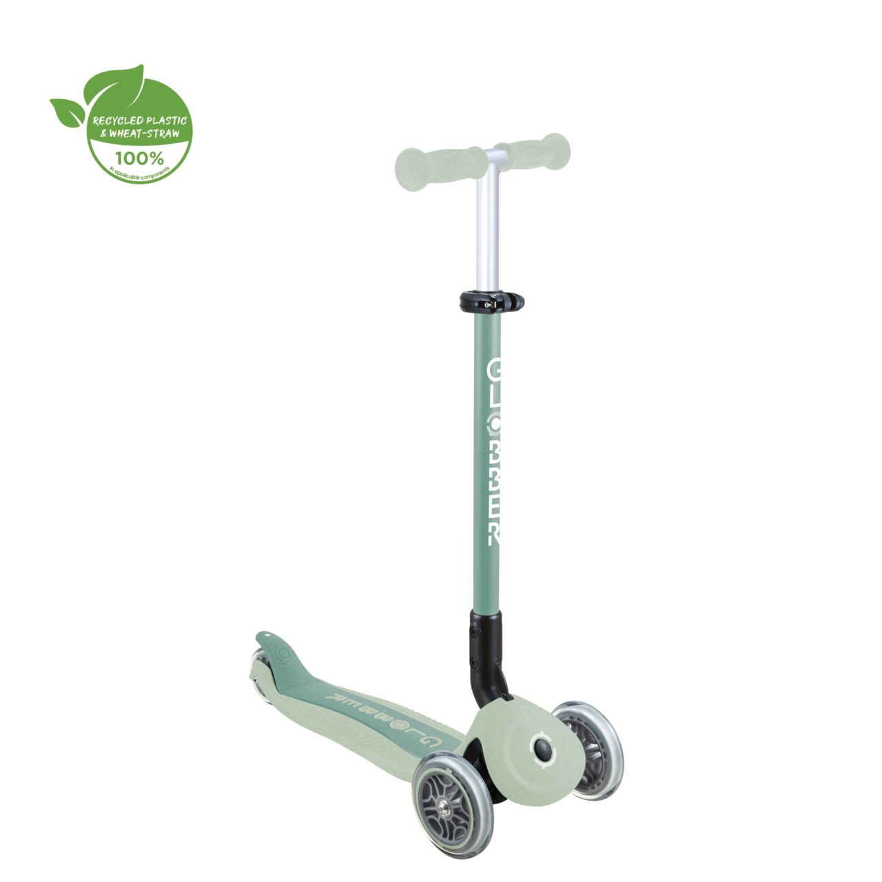 Trotineta Globber GO UP ACTIVE ECOLOGIC 3 In 1, Ghidon Si Scaun Ajustabile, Roti Cu Lumini, Rulmenti ABEC 9, Culoare Verde Fistic(7)