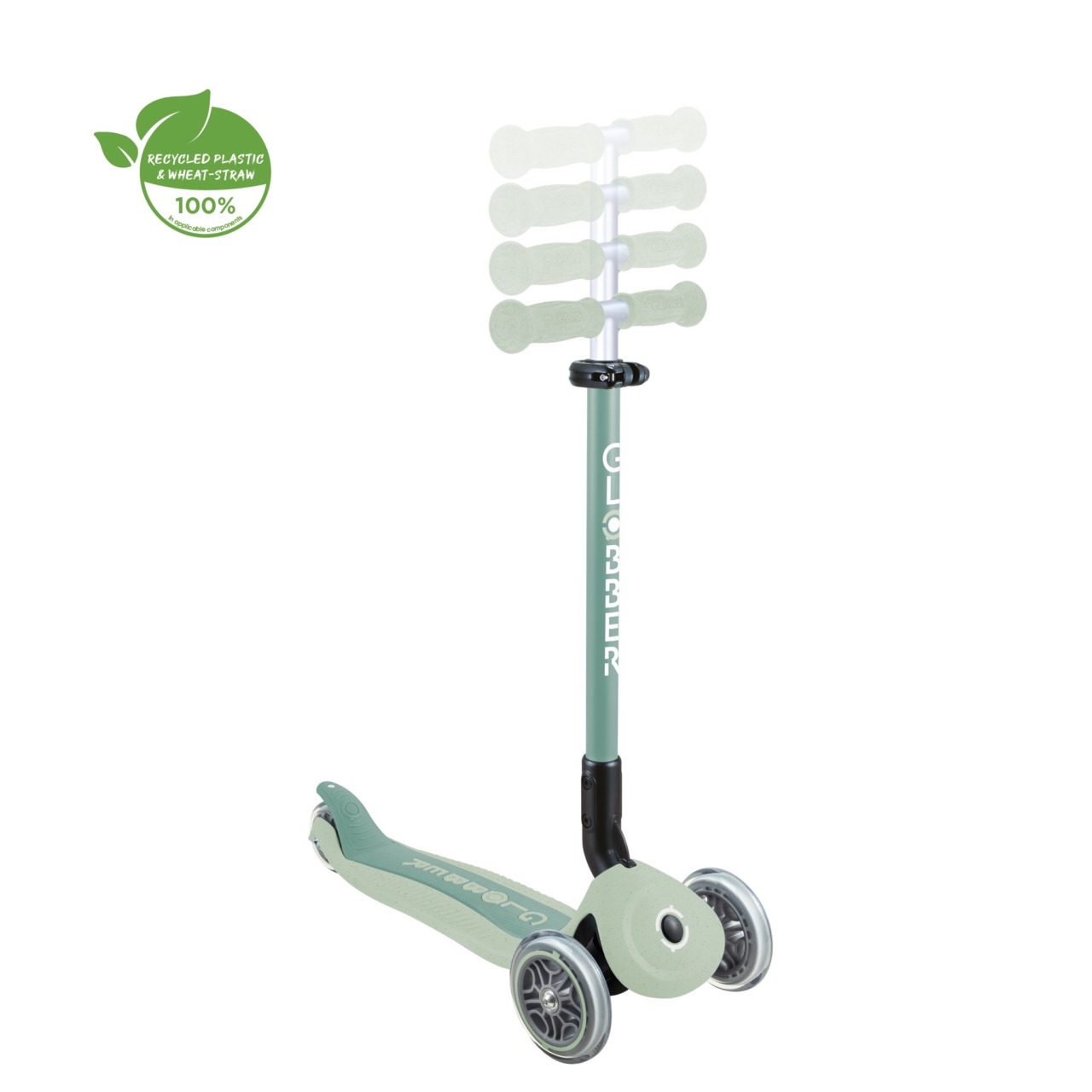 Trotineta Globber GO UP ACTIVE ECOLOGIC 3 In 1, Ghidon Si Scaun Ajustabile, Roti Cu Lumini, Rulmenti ABEC 9, Culoare Verde Fistic(8)
