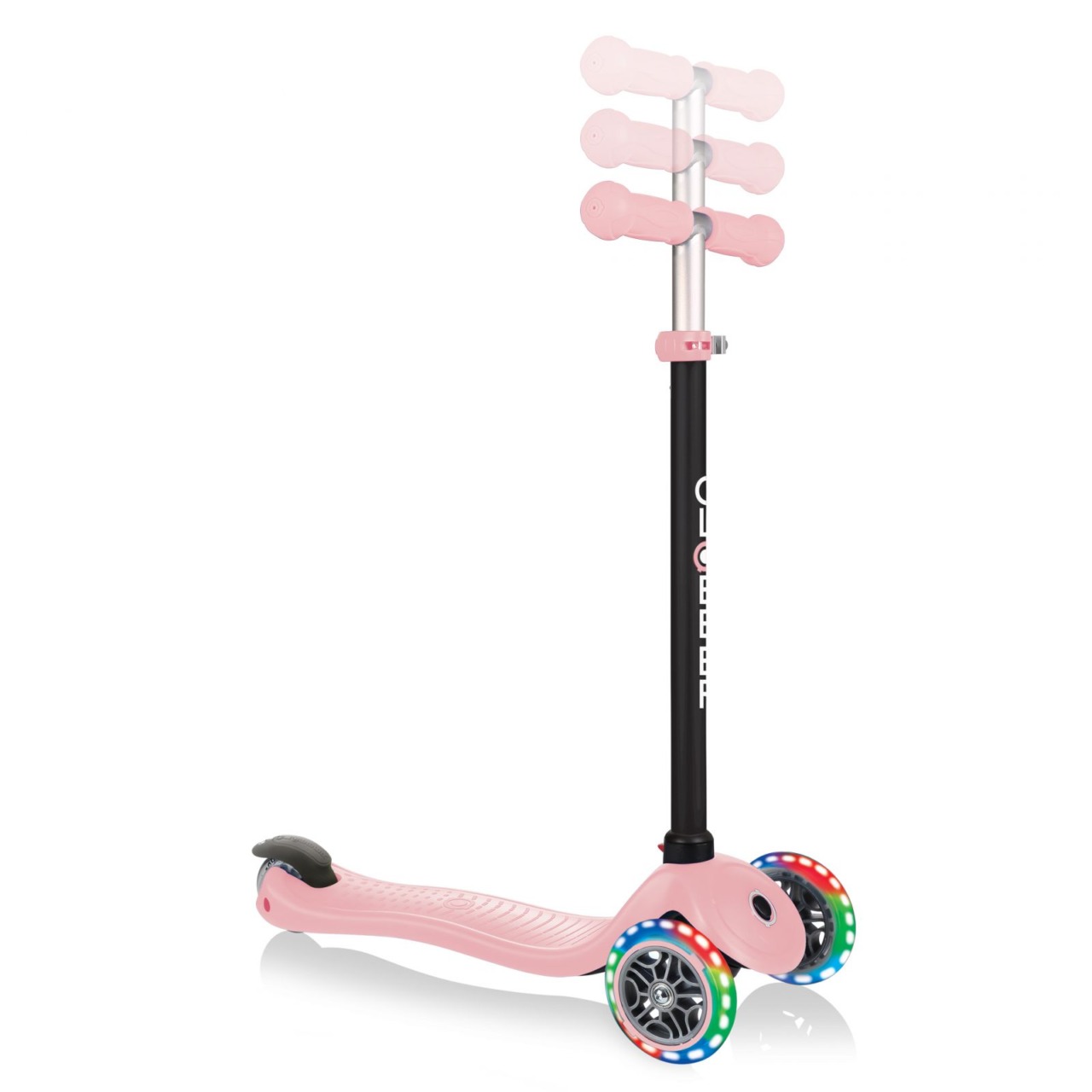 Trotineta Globber Go Up Sporty, 3 In 1, Cu Lumini, Culoare Roz Pastel 7