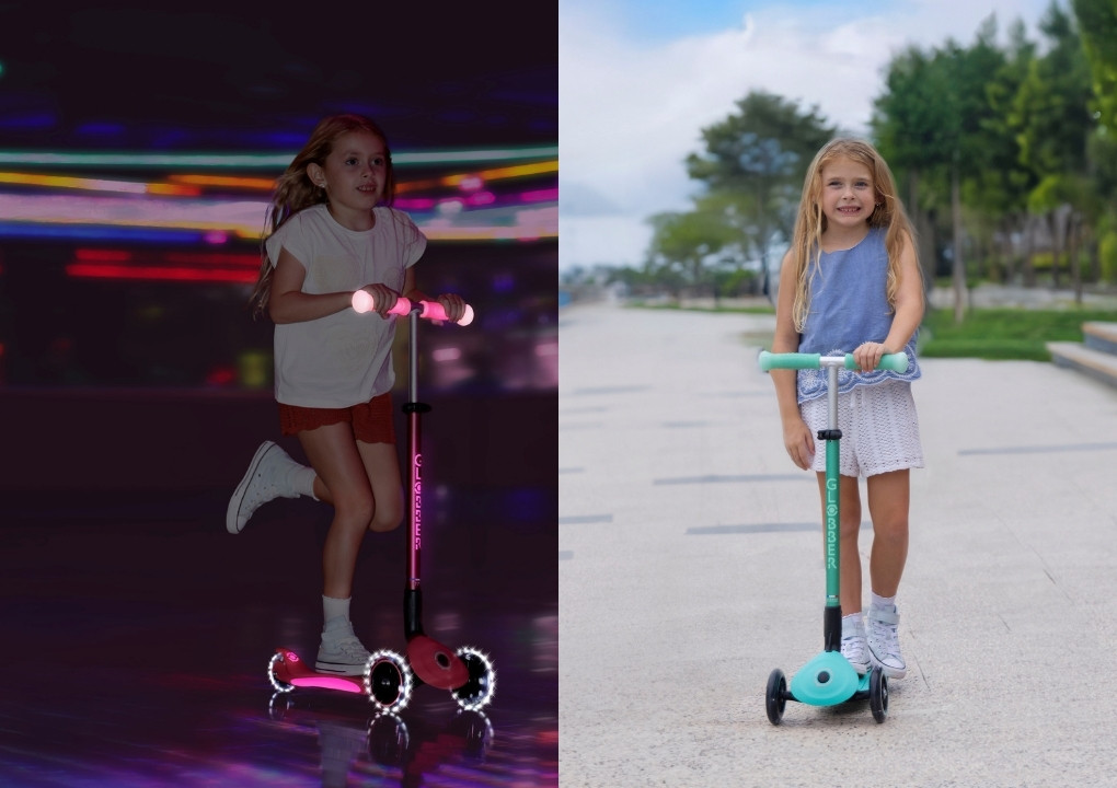 03 839 Adjustable T Bar Glow In The Dark Scooter