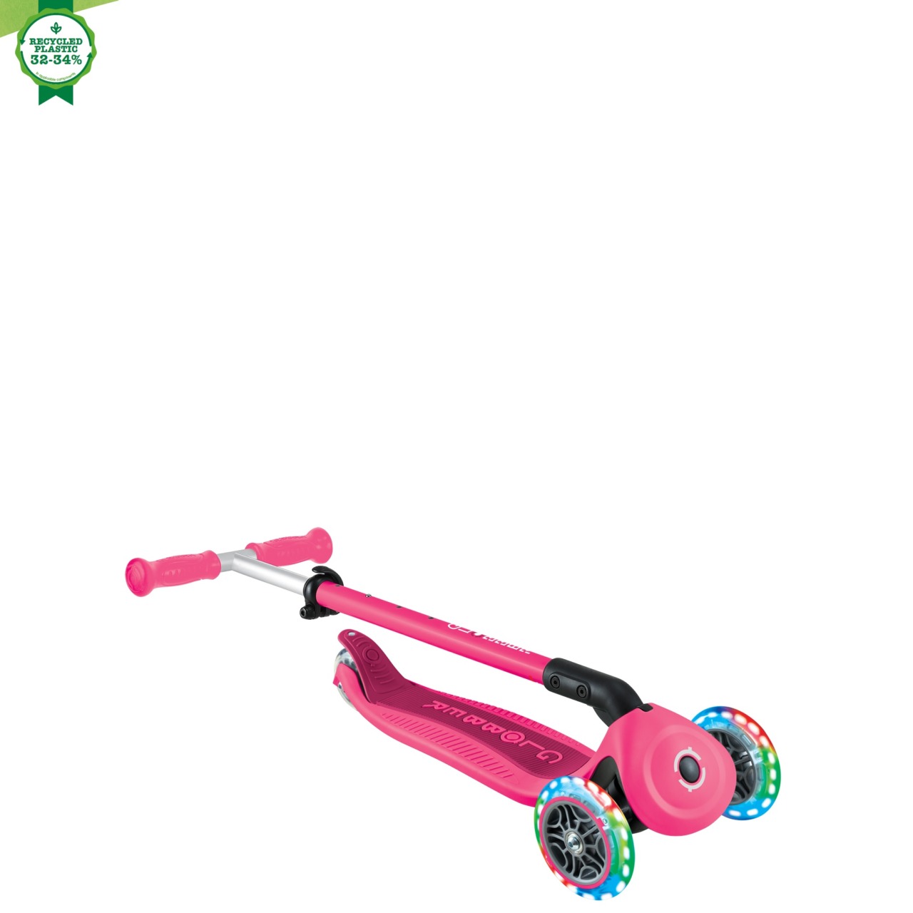 Trotineta Globber Go Up Active 3 In 1, Cu Maner De Impins, Scaun Si Ghidon Ajustabile, Roti Cu Lumini LED, Culoare Roz(4)
