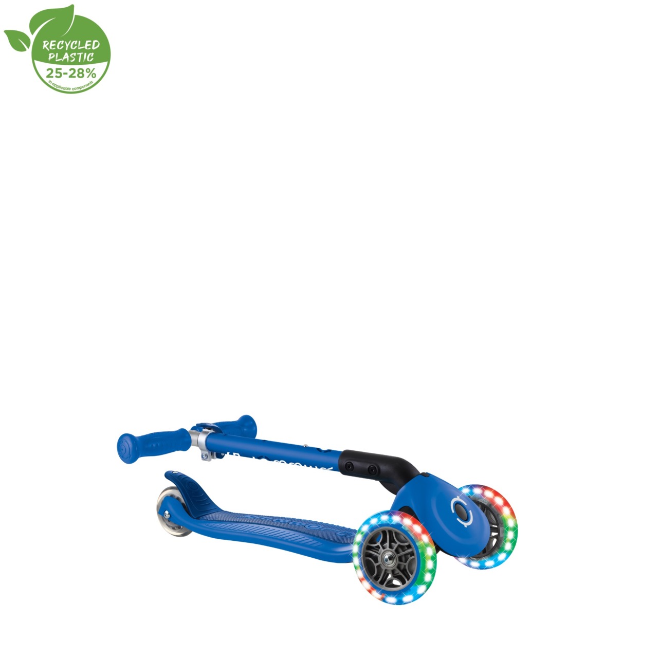 Trotineta Globber JUNIOR PLIABILA CU LUMINI, Ghidon Ajustabil 3 Nivele, Greutate Maxima 50 Kg, Rulmenti ABEC 5, Culoare Albastra(11)