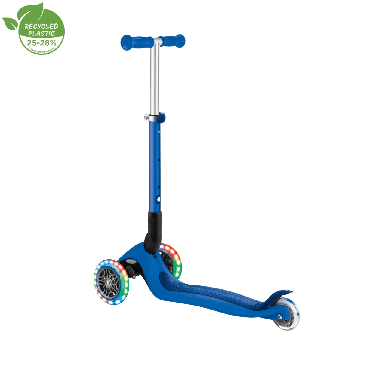 Trotineta Globber JUNIOR PLIABILA CU LUMINI, Ghidon Ajustabil 3 Nivele, Greutate Maxima 50 Kg, Rulmenti ABEC 5, Culoare Albastra(13)