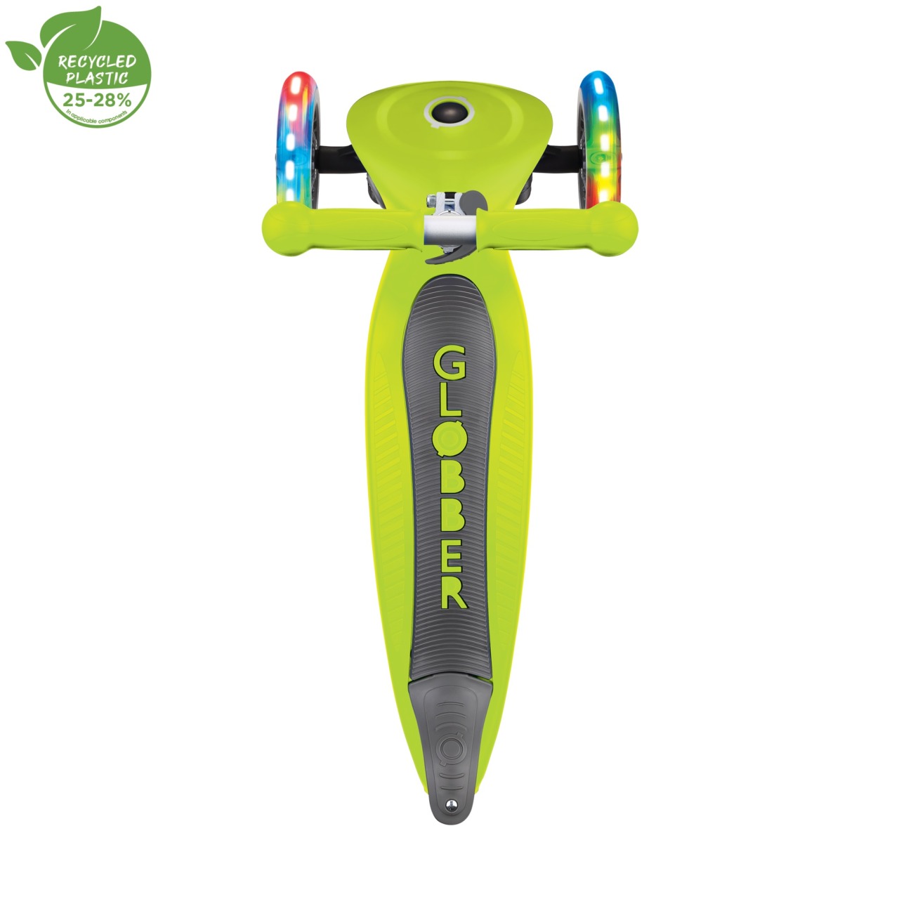 Trotineta Globber JUNIOR PLIABILA CU LUMINI, Ghidon Ajustabil 3 Nivele, Greutate Maxima 50 Kg, Rulmenti ABEC 5, Culoare Verde(10)