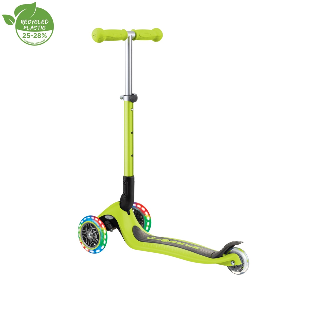 Trotineta Globber JUNIOR PLIABILA CU LUMINI, Ghidon Ajustabil 3 Nivele, Greutate Maxima 50 Kg, Rulmenti ABEC 5, Culoare Verde(2)