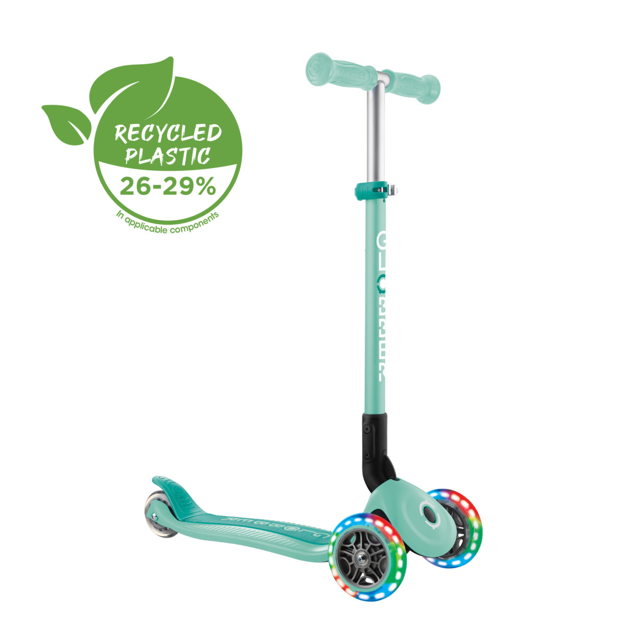 432 206 3 3 Wheel Scooter With Led Lights Recycled Plastic