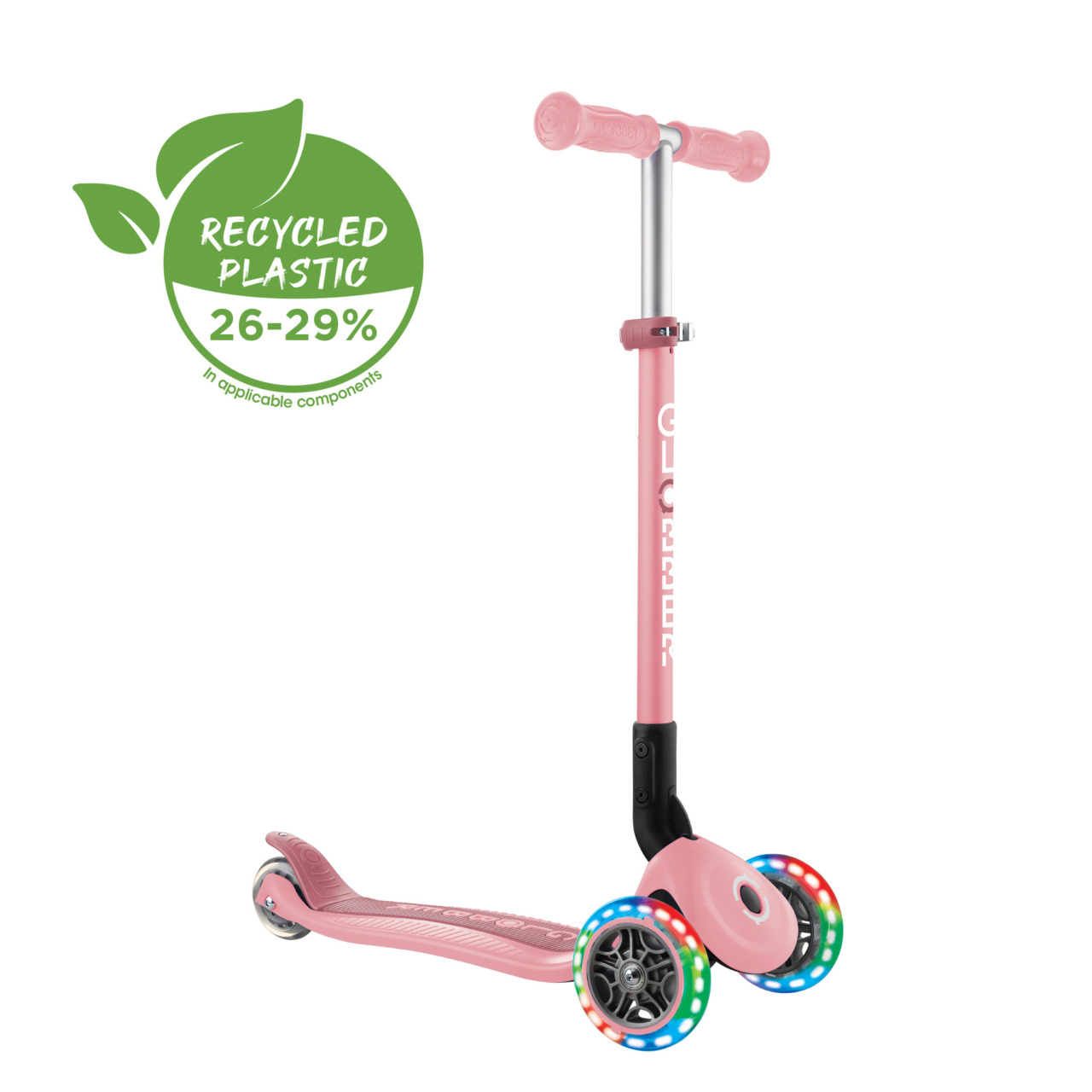 432 210 3 3 Wheel Scooter With Led Lights Recycled Plastic