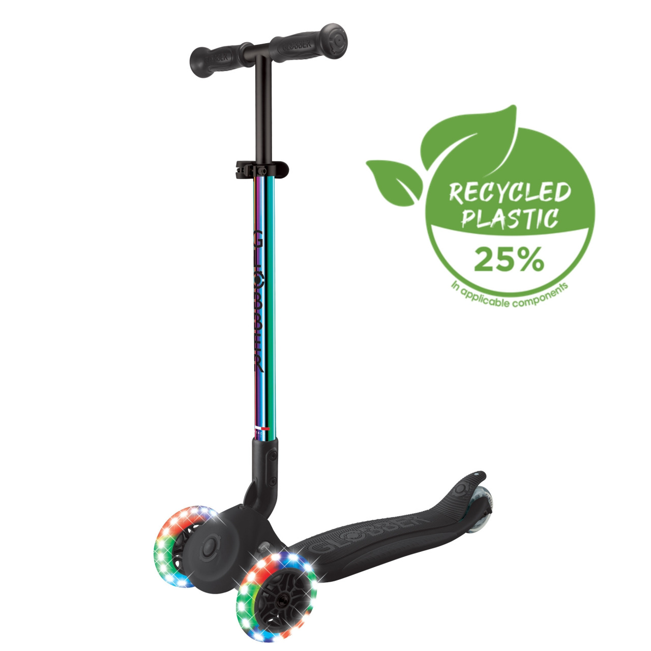 01 432 401 4 Globber Primo Foldable Lights 3 Wheel Light Up Scooter For Kids