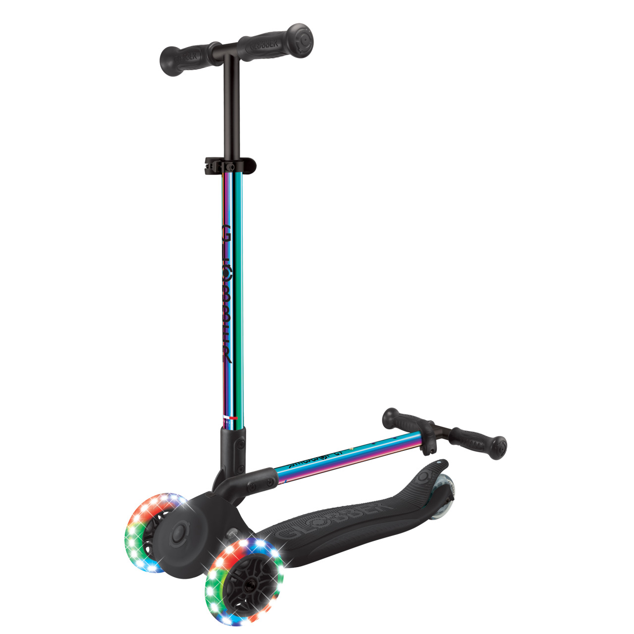 05 432 401 4 Globber Primo Foldable Lights Foldable 3 Wheel Scooter For Children