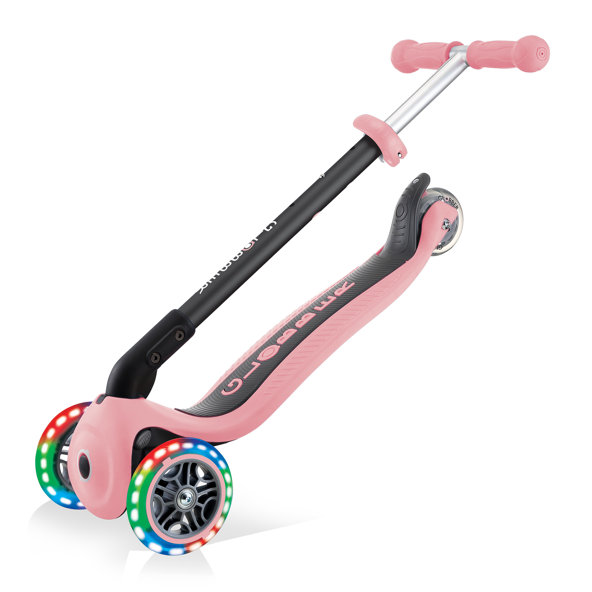 globber go up ピンク Light-Up Foldable Scooter with Seat: GO•UP FOLDABLE PLUS